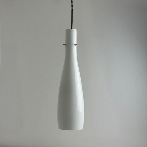 Vintage 1970s Opaline Glass Pendant Light