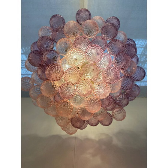 Image 1 of Zeitgenössische „Wolken“ aus rosa und Ametista-farbenen „Ballotton“-Kugeln aus Muranoglas