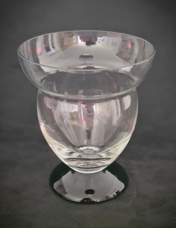 Image 1 of Vase auf schwarzem Sockel. Kristalunie Maastricht. Entwerfer: W.J. Rozendaal
