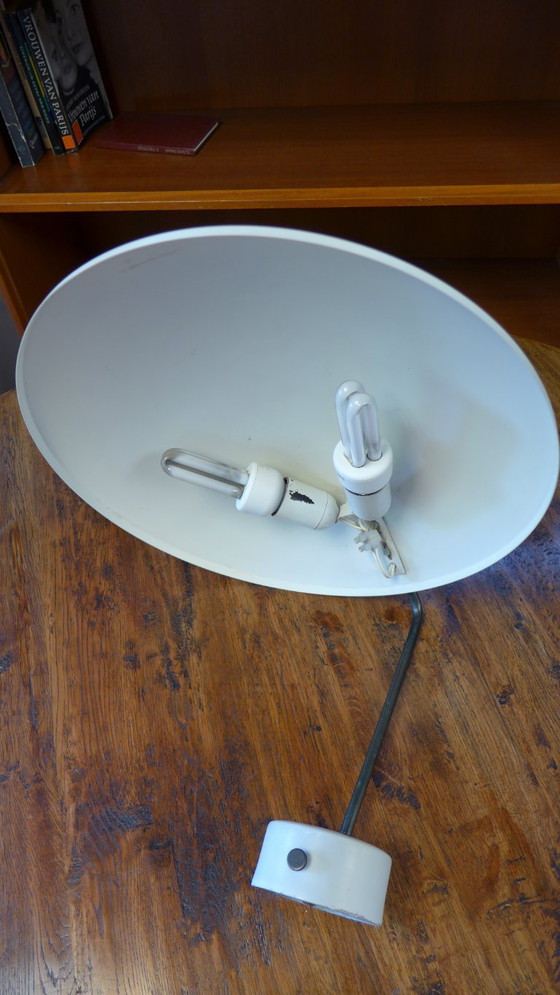 Table lamp with oval shade, white, Stilnovo, Pendant lamps, Metal, Plastic, Minimalisme (photo 7 of 7)