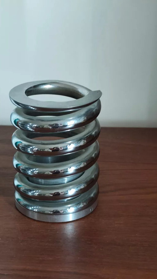 Pot Porte-Stylo « Ressort » en Acier – Design Années 70