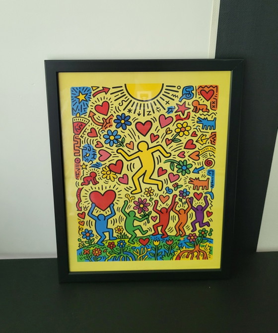 Image 1 of Originaldruck von Keith Haring, gerahmt.