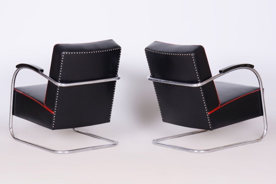 Paar gerestaureerde Bauhaus Fn21 fauteuils, van Mücke-Melder, leer, Tsjechisch, jaren dertig – Leather (photo 14 of 16)