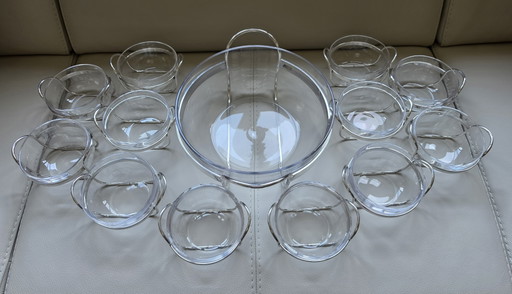 Set da punch PM Italy di 14 pezzi in argento placcato e vetro, stile Mid-Century Modern (anni '70) (photo 2 of 15)