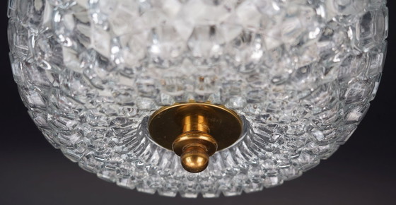 Image 1 of Lampada da soffitto vintage Limburg con vetro a bolle, modello A 643, a incasso, anni '70.