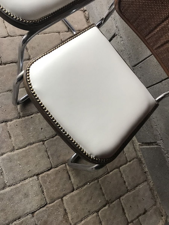 Mid-Century Modern Upholstered Chrome Dining Chairs, 1970s, Set of 4 – Mid Century Modern (photo 6 of 7)