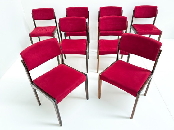 Image 1 of 8x Danish Modern Rosewood Dining Chairs by H.W. Klein for Bramin, 1960s
