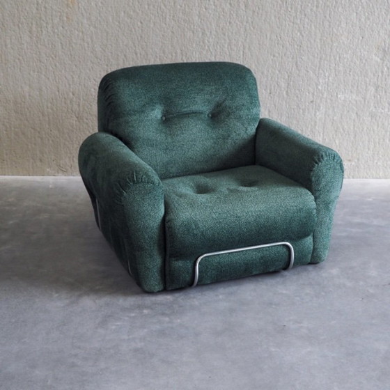 Italiaanse Mid-Century Modern Fauteuil – Textile, Chrome (photo 5 of 17)
