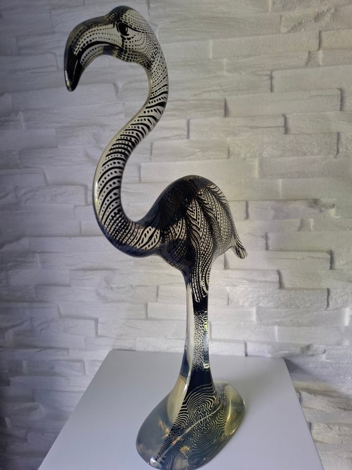 Grand format signé Flamingo par Abraham Palatnikl, années 1970