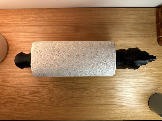 Image 1 of Dachshund Paper Towel Holder | Black