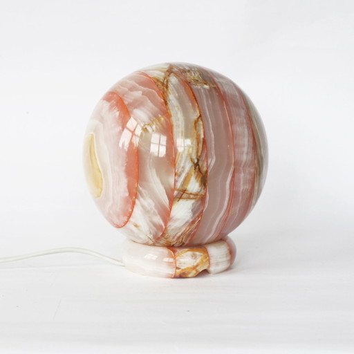 Lampada da tavolo vintage con sfera in onice