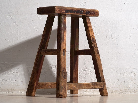Antiker rechteckiger Hocker (ca. 1920) #3 – Rustic (photo 15 of 15)