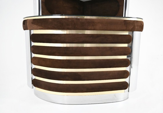 Image 1 of Bar set with 2 stools in the style of Willy Rizzo, 1970s