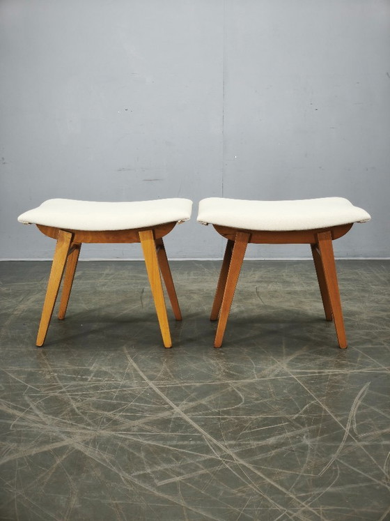 Image 1 of Par de taburetes de madera de haya de Závod Malacky, Checoslovaquia, años 70