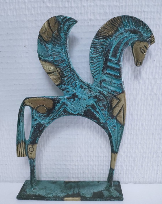 Image 1 of estatua pégase bronce pátina verde