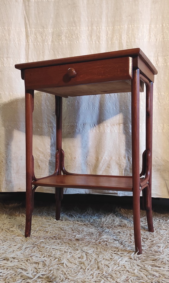Image 1 of Bentwood solid wood side table - early 20th century