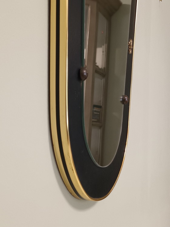 Image 1 of Specchio vintage asimmetrico nero e oro
