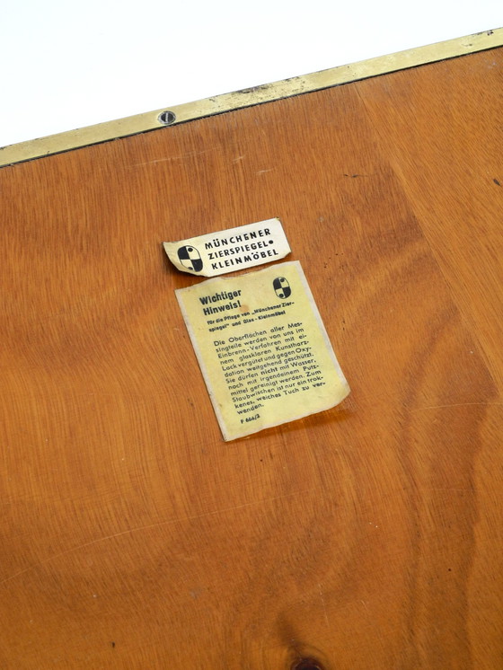 Image 1 of Beautiful Mid-Century Modern Brass Side Table With Mosaic Surface by Münchener Zierspiegel