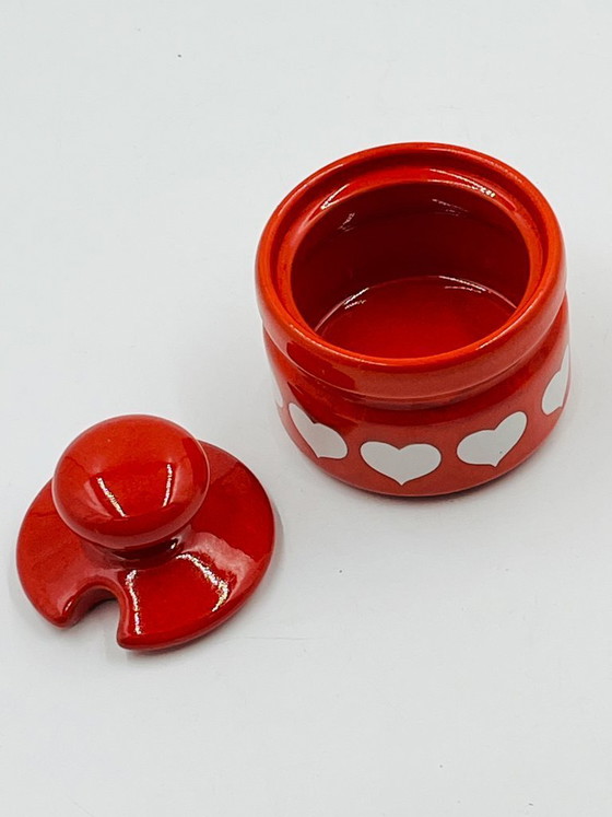Image 1 of Vintage Waechtersbach mosterdpot met hartdecoratie