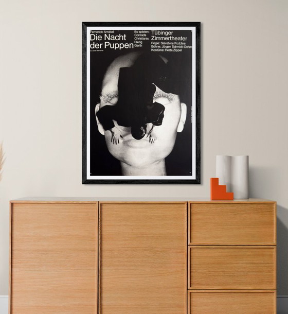 Image 1 of 🖤 Die Nacht der Puppen – c. 1970 – Original A1 Theater Poster by F + R  Grindler | Screen Print | 84 × 59 cm | West Germany