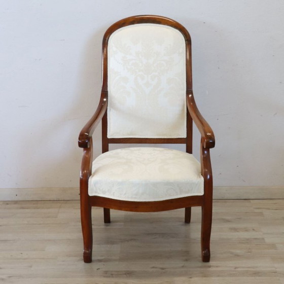 Fauteuil ancien en noyer, Italie 19ème siècle – Wood (photo 10 of 12)