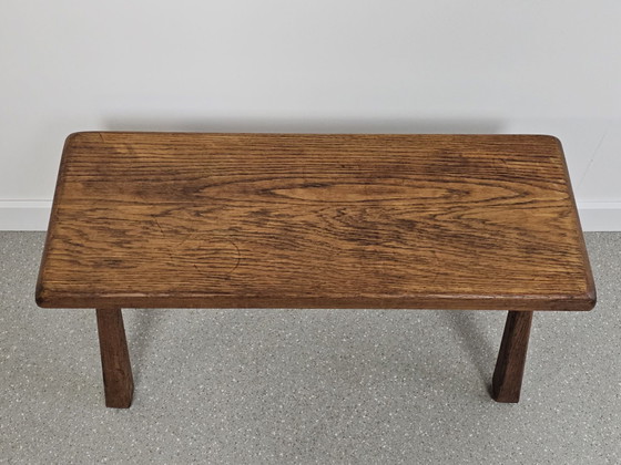 Sgabello brutalista vintage tavolino da piante tavolino, Sgabelli, Legno, Marrone (foto 4 di 7)