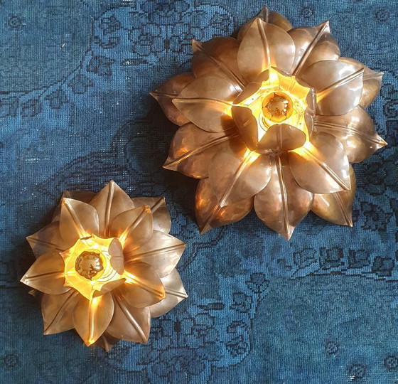 Image 1 of Juego XL de apliques florales de pared/techo - Banci Firenze - Mid-Century - Hollywood Regency
