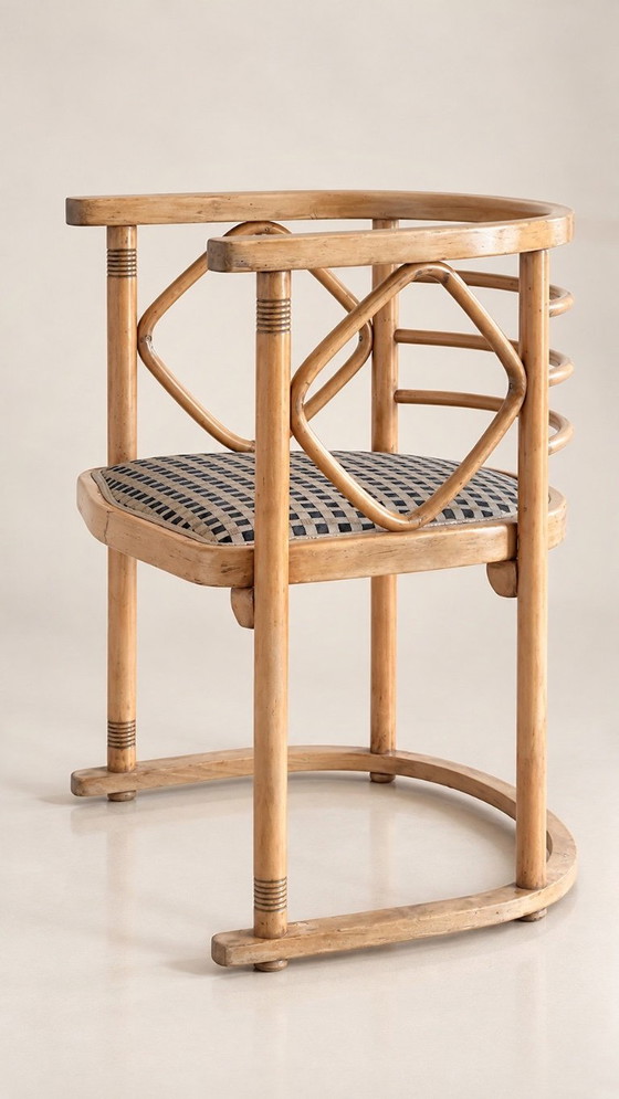 Set 2 sedie FLEDERMAUS Mundus Vienna Austria, J.&J. Kohn - Josef Hoffmann, Sedie da pranzo, Legno, Beige (foto 2 di 8)