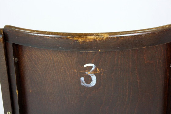Image 1 of Fauteuil de cinéma vintage TON (Thonet), tchèque des années 1940, siège de théâtre en bois