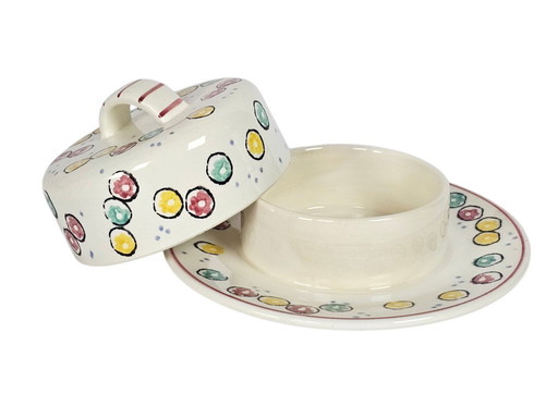 SMF Schramberg - Eva Zeisel - majolica - aardewerk - botervloot - fruitschaal - 