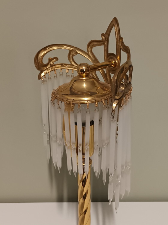 Art Nouveau Table Lamp – Metal, Glass (photo 8 of 11)