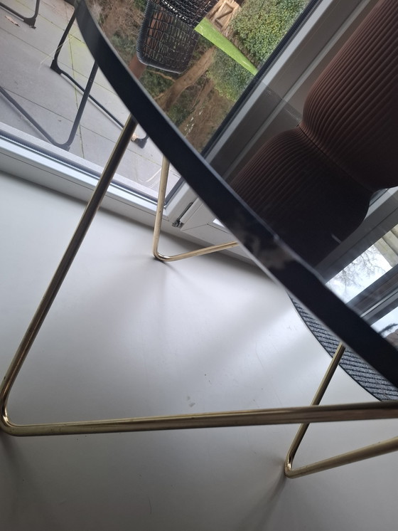 Image 1 of Zwarte Bijzettafel Met Marmer Blad