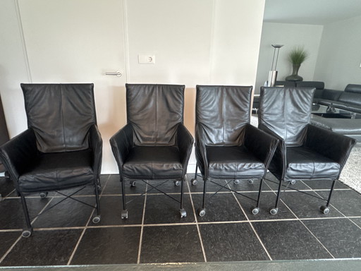 Eetkamerstoelen Chaplin zwart leer 4 stuks – Montis, Leather (photo 2 of 3)