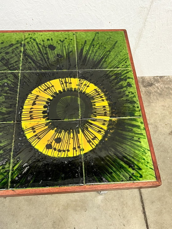 Image 1 of Tavolino da caffè vintage, piano in ceramica, Belgio anni '60