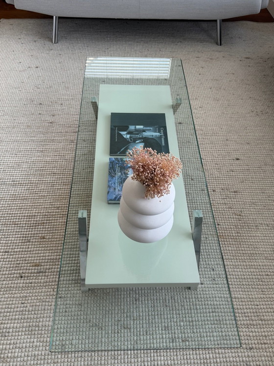 Maupertuus design salontafel, Chroom, Glas, Transparant (foto 2 van 5)
