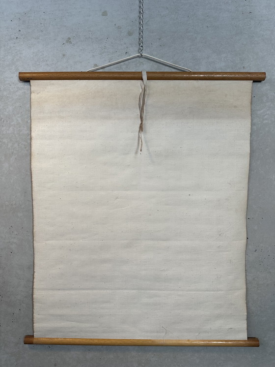 Image 1 of Carte scolaire vintage en lin - dix mille marks