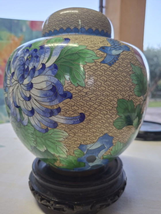Cloisonné Potiche – Vases, Wood, Metal (photo 12 of 12)