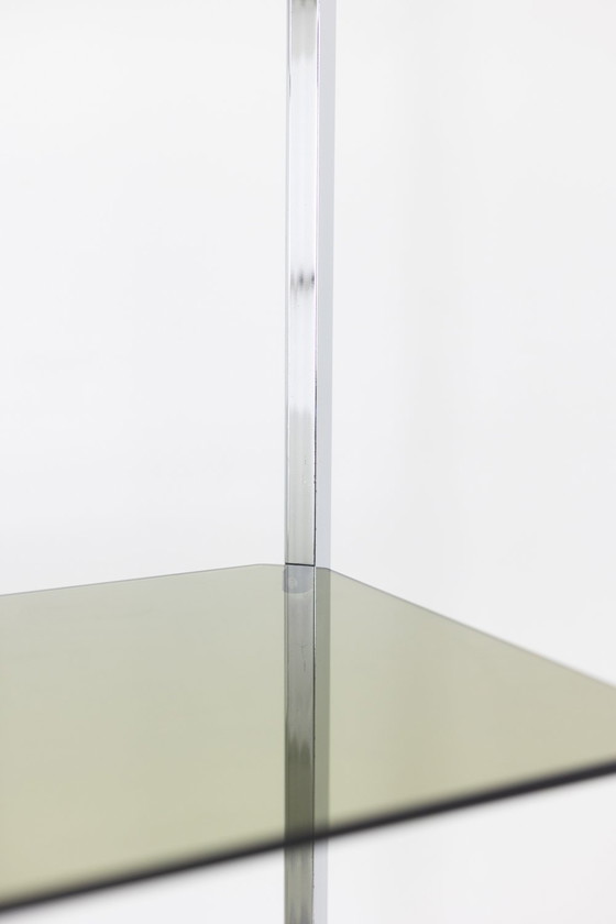 Image 1 of Pair of Shelves with 6 Shelves, Chromed Metal Frame, 1970s