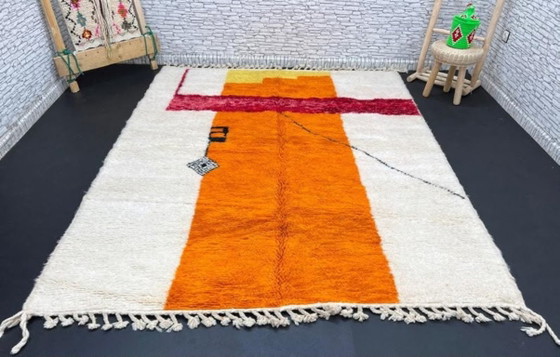 Elegant Marokkaans tapijt – Handgemaakt Atlasgebergte wol 200cmx300cm – Vloerkleden en tapijten, Cotton (photo 5 of 7)