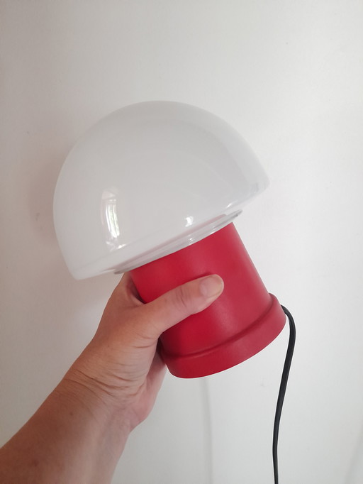 Red mushroom space age lamp