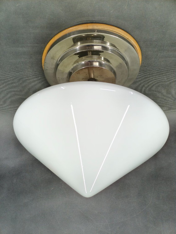 Image 1 of Plafoniera ceca Art Déco in vetro opalino, anni '30