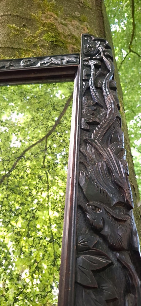 Image 1 of Mirror crafted from antique Asian folding screen