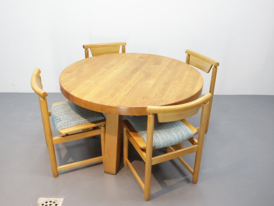 Image 1 of Solid oak dining table | Brutalist | Round