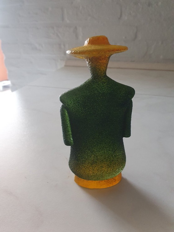 Image 1 of Juego de 2 figuras de cristal Kosta Boda "Catwalk" - Diseño de Kjell Engman