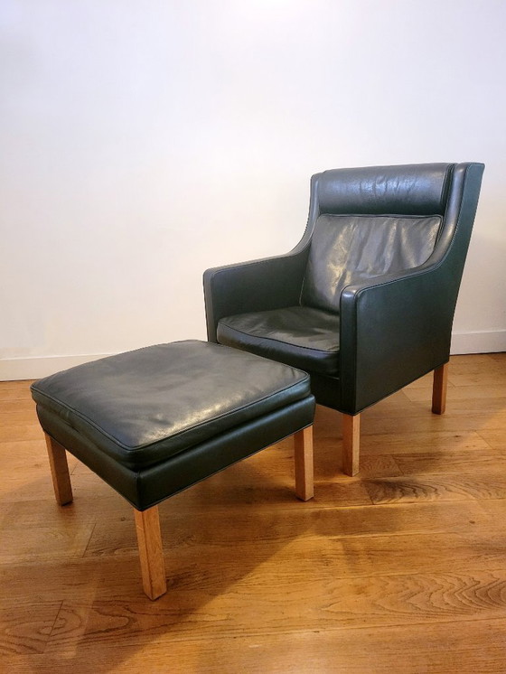 Image 1 of Fauteuil vintage de Borge Mogensen modèle 2431 avec ottoman