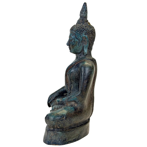 Antique Thai Buddha in Sukhothai Style – Ayutthaya, 17th–18th Century – Sculpture, Bronze (photo 7 of 11)