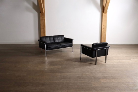 Horst Brüning Model 6912 Canapés 2 places en cuir noir pour Kill International, Allemagne 1967 – Leather (photo 3 of 14)