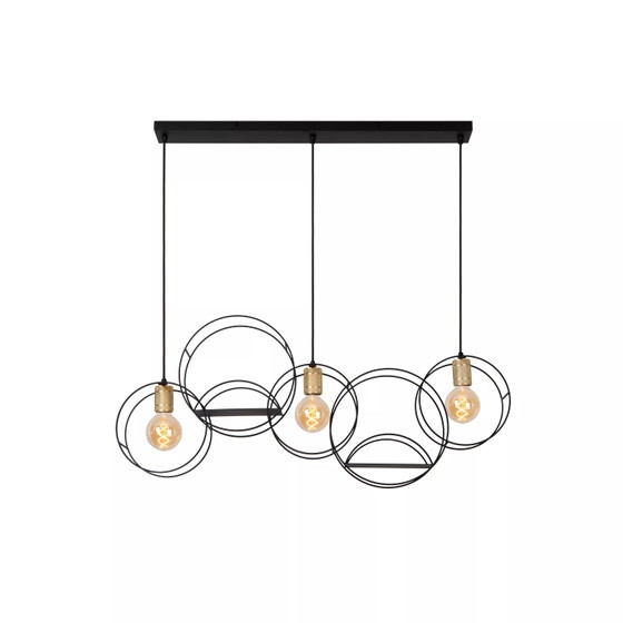 Lucide CIRCLE – Suspension noire avec 3 douilles E27 (photo 3 of 4)