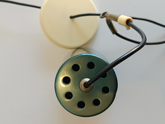 Image 1 of Vintage hanglamp van Lisa Johansson-Pape voor Orno, Finland, jaren 60, groen metaal, Scandinavisch design.