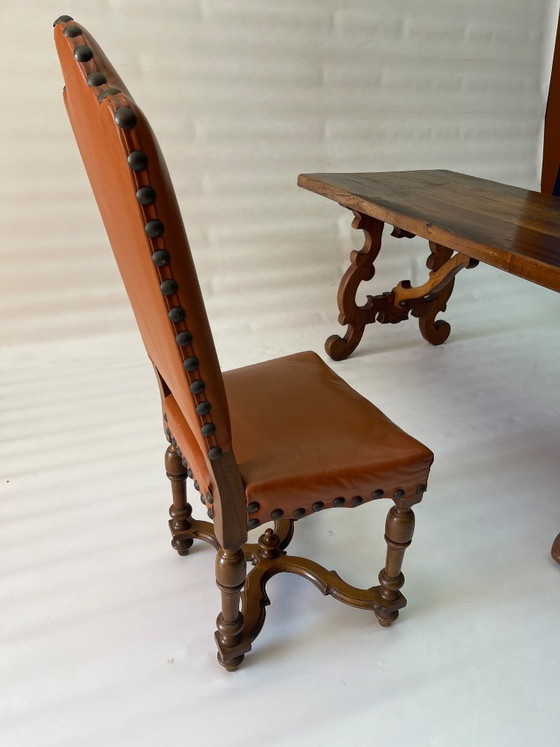 Set da pranzo degli anni '60 di provenienza italiana, realizzato in legno massello di noce. – Wood, Vintage (photo 10 of 16)